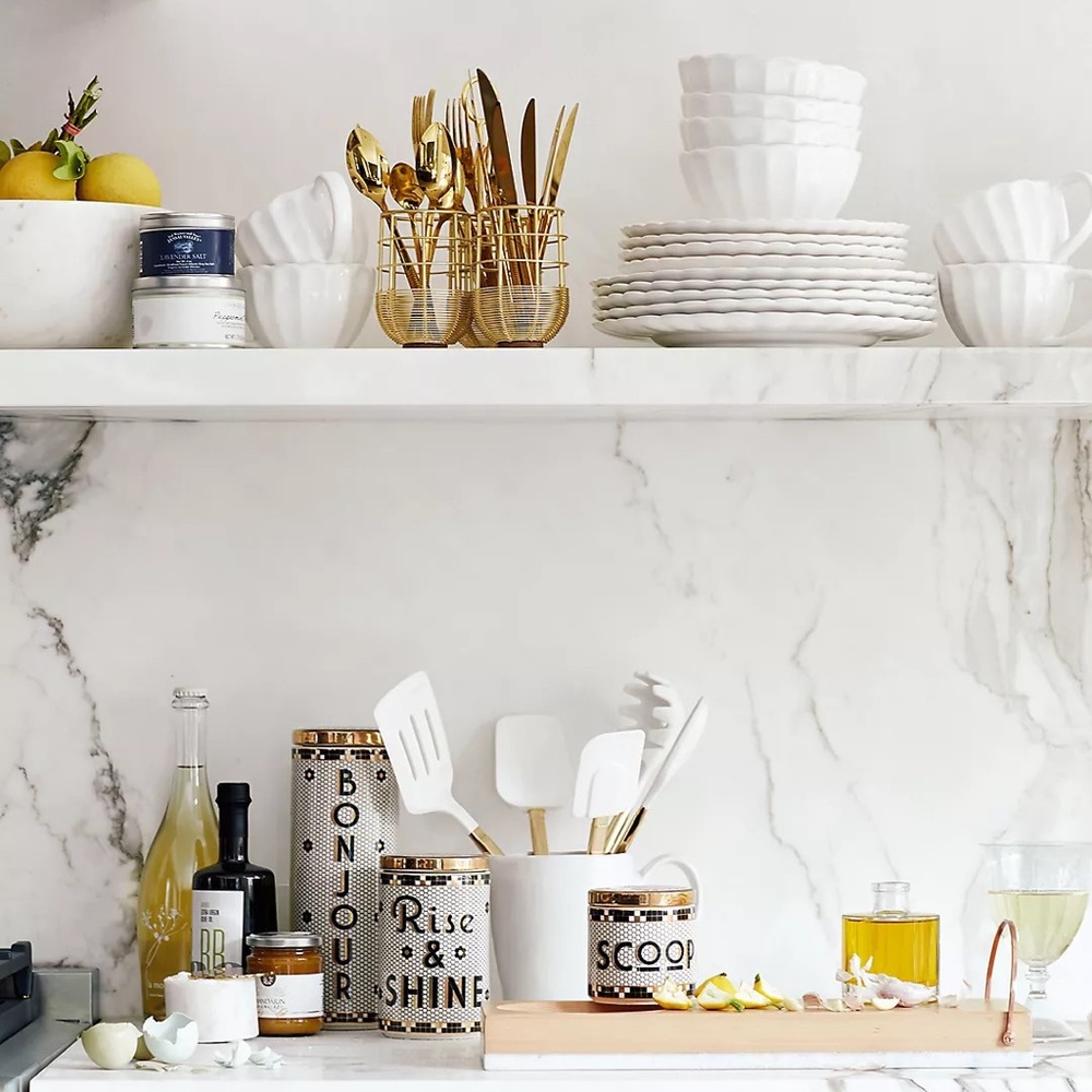 Anthropologie Bistro Tile Rise & Shine Canister - Picture 3 of 8